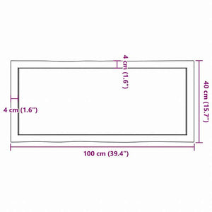 vidaXL テーブルトップ ライトブラウン 100x40x(2-6) cm 加工済み無垢材 ライブエッジ家具 テーブル用品 テーブルトップ(代引不可)