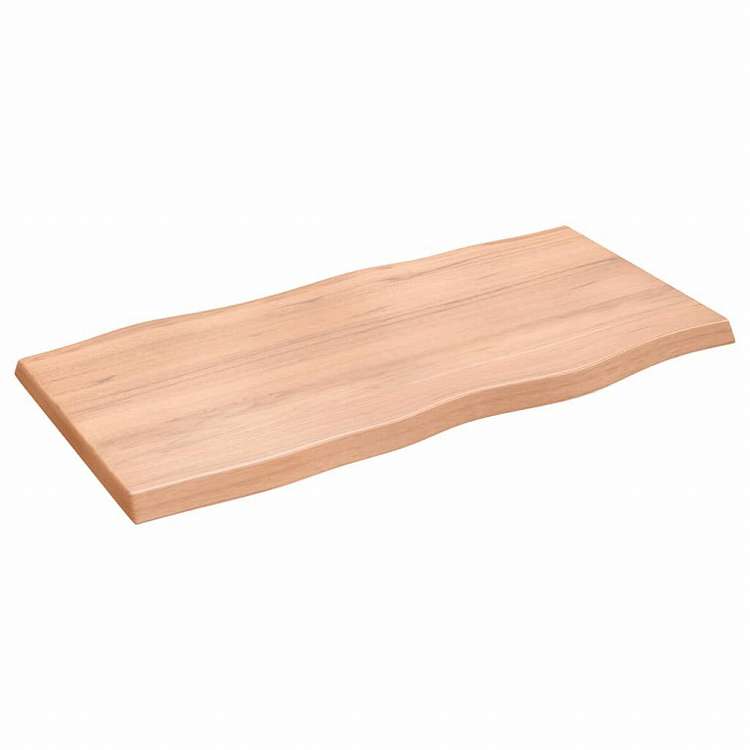 vidaXL テーブルトップ ライトブラウン 100x50x(2-4) cm 加工済み無垢材 ライブエッジ家具 テーブル用品 テーブルトップ(代引不可)
