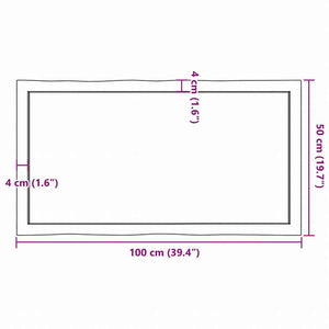 vidaXL テーブルトップ ライトブラウン 100x50x(2-4) cm 加工済み無垢材 ライブエッジ家具 テーブル用品 テーブルトップ(代引不可)