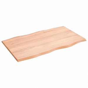 vidaXL テーブルトップ ライトブラウン 100x60x2 cm 加工済みオーク無垢材 ライブエッジ家具 テーブル用品 テーブルトップ(代引不可)