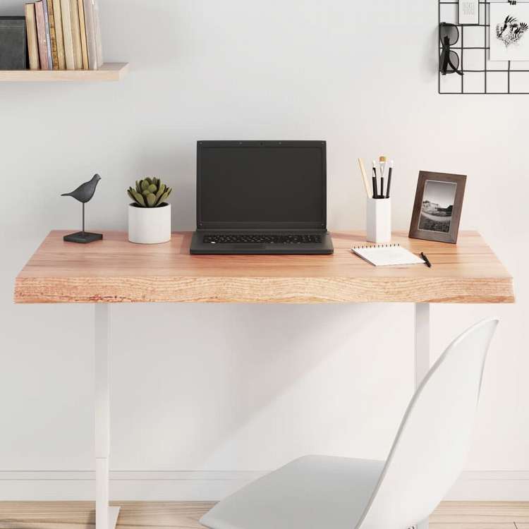 vidaXL テーブルトップ ライトブラウン 100x60x(2-6) cm 加工済み無垢材 ライブエッジ家具 テーブル用品 テーブルトップ(代引不可)
