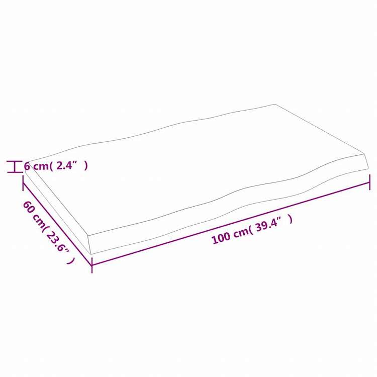 vidaXL テーブルトップ ライトブラウン 100x60x(2-6) cm 加工済み無垢材 ライブエッジ家具 テーブル用品 テーブルトップ(代引不可)