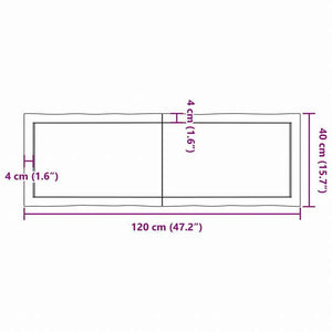 vidaXL テーブルトップ ライトブラウン 120x40x(2-4) cm 加工済み無垢材 ライブエッジ家具 テーブル用品 テーブルトップ(代引不可)