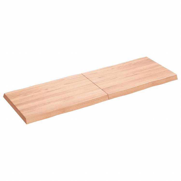 vidaXL テーブルトップ ライトブラウン 120x40x(2-4) cm 加工済み無垢材 ライブエッジ家具 テーブル用品 テーブルトップ(代引不可)