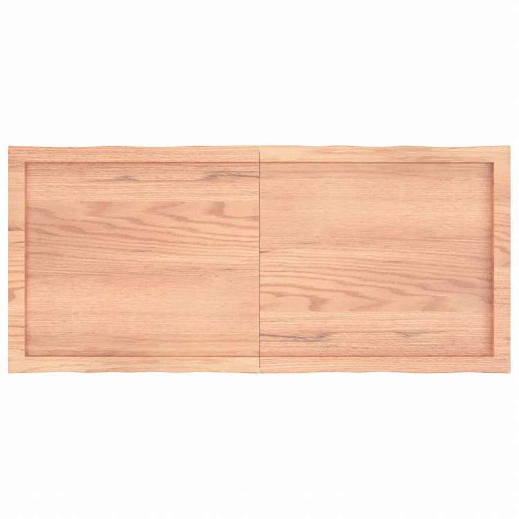 vidaXL テーブルトップ ライトブラウン 120x50x(2-4) cm 加工済み無垢材 ライブエッジ家具 テーブル用品 テーブルトップ(代引不可)
