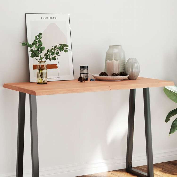 vidaXL テーブルトップ ライトブラウン 120x60x(2-4) cm 加工済み無垢材 ライブエッジ家具 テーブル用品 テーブルトップ(代引不可)