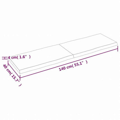 vidaXL テーブルトップ ライトブラウン 140x40x(2-4) cm 加工済み無垢材 ライブエッジ家具 テーブル用品 テーブルトップ(代引不可)