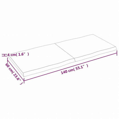 vidaXL テーブルトップ ライトブラウン 140x60x(2-4) cm 加工済み無垢材 ライブエッジ家具 テーブル用品 テーブルトップ(代引不可)