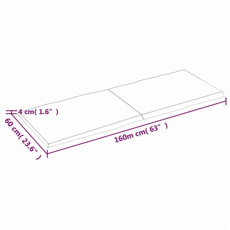 vidaXL テーブルトップ ライトブラウン 160x60x(2-4) cm 加工済み無垢材 ライブエッジ家具 テーブル用品 テーブルトップ(代引不可)