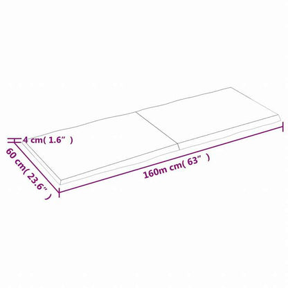 vidaXL テーブルトップ ライトブラウン 160x60x(2-4) cm 加工済み無垢材 ライブエッジ家具 テーブル用品 テーブルトップ(代引不可)