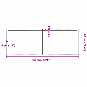 vidaXL テーブルトップ ライトブラウン 180x60x(2-4) cm 加工済み無垢材 ライブエッジ家具 テーブル用品 テーブルトップ(代引不可)