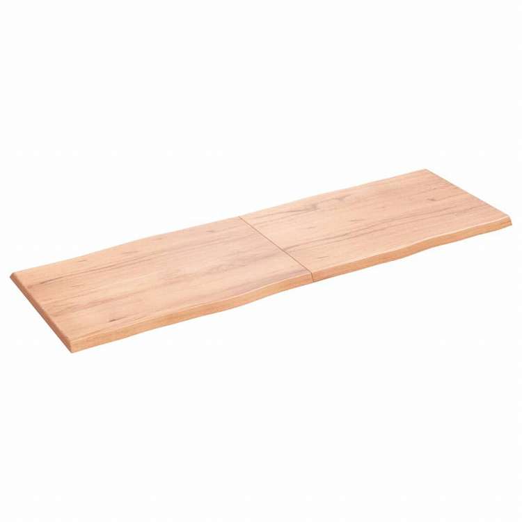 vidaXL テーブルトップ ライトブラウン 180x60x(2-4) cm 加工済み無垢材 ライブエッジ家具 テーブル用品 テーブルトップ(代引不可)
