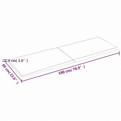 vidaXL テーブルトップ ライトブラウン 180x60x(2-4) cm 加工済み無垢材 ライブエッジ家具 テーブル用品 テーブルトップ(代引不可)