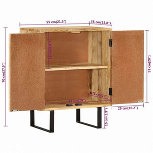 vidaXL サイドボード 扉2枚付 55x35x70 cm マンゴー無垢材家具 キャビネット&収納 サイドボード(代引不可)