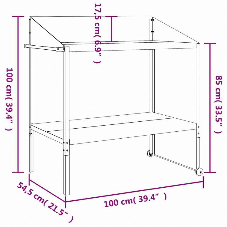 vidaXL 植物スタンド アントラシート 100x54,5x100cm 亜鉛メッキ鋼ホーム&ガーデン 芝&ガーデン ガーデニング 植物スタンド(代引不可)