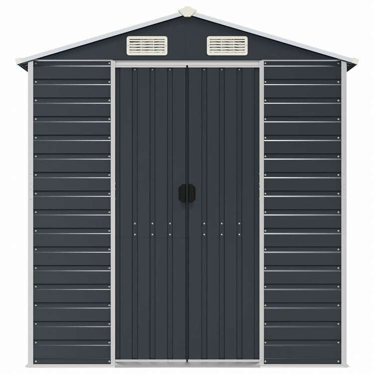 vidaXL 庭用物置 アントラシート 191x300x198 cm 亜鉛メッキ鋼製ホーム&ガーデン 芝&ガーデン アウトドアリビング アウトドアストラクチャー 日除け・ガレージ・カーポート(代引不可)