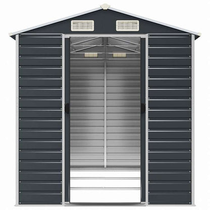 vidaXL 庭用物置 アントラシート 191x300x198 cm 亜鉛メッキ鋼製ホーム&ガーデン 芝&ガーデン アウトドアリビング アウトドアストラクチャー 日除け・ガレージ・カーポート(代引不可)