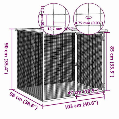 vidaXL 屋根付きチキンケージ ライトグレー 103x98x90 cm 亜鉛メッキ鋼動物&ペット用品 ペット用品 小動物用品 小動物 飼育・ケージ(代引不可)