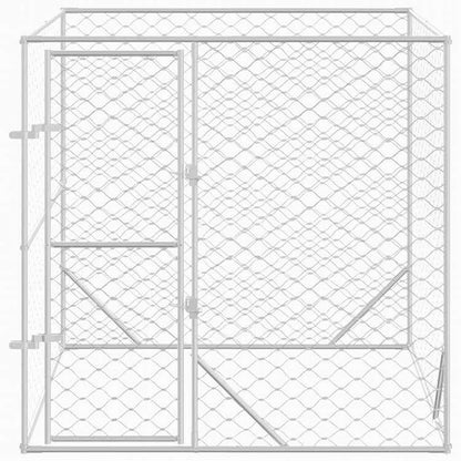 vidaXL 屋外用犬小屋 シルバー 2x2x2m 亜鉛メッキ鋼製動物&ペット用品 ペット用品 犬用品 犬小屋・ドッグラン(代引不可)