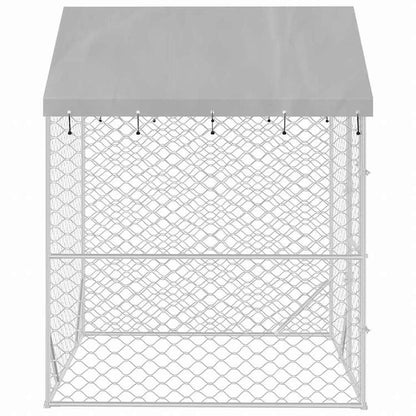 vidaXL 屋外犬小屋 屋根付き シルバー 2x2x2.5 m 亜鉛メッキ鋼製動物&ペット用品 ペット用品 犬用品 犬小屋・ドッグラン(代引不可)