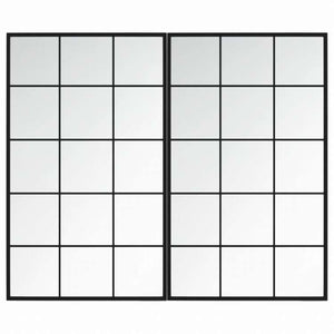 vidaXL ウォールミラー 2点 100x60cm 金属製ホーム&ガーデン デコレーション 鏡(代引不可)