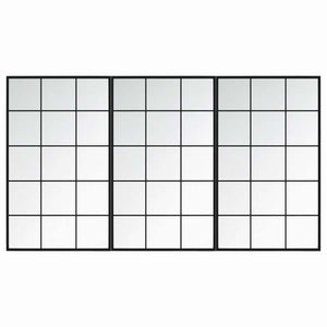 vidaXL ウォールミラー 3点 ブラック 100x60cm 金属製ホーム&ガーデン デコレーション 鏡(代引不可)