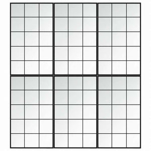 vidaXL ウォールミラー 6点 ブラック 100x60cm 金属製ホーム&ガーデン デコレーション 鏡(代引不可)