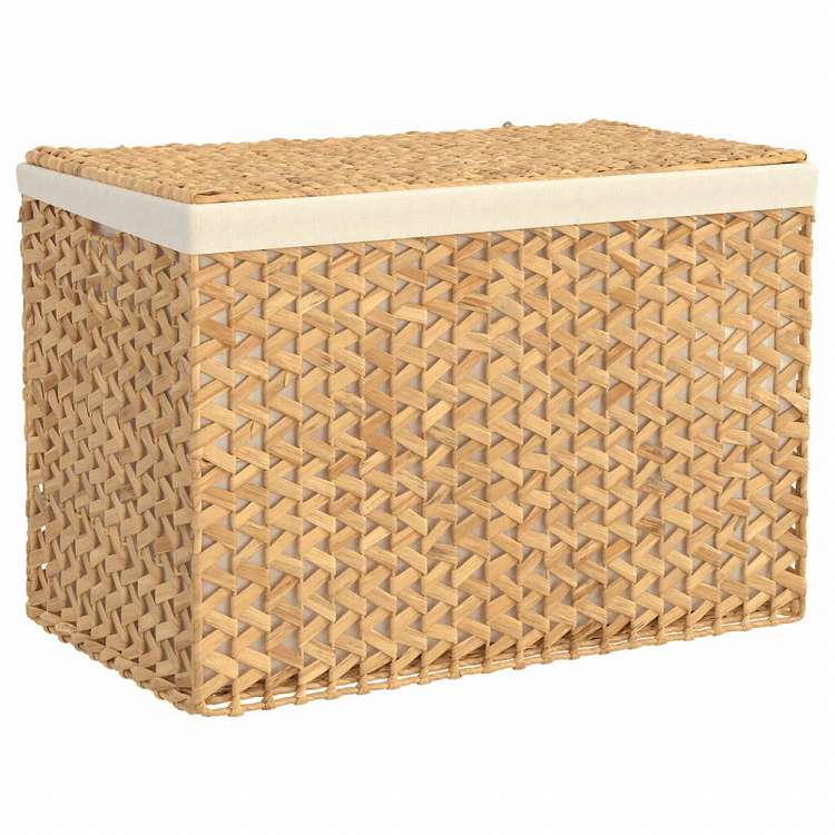 vidaXL ランドリーバスケット 3分割 75x42.5x52 cm ホテイアオイホーム&ガーデン 家事用品 ランドリー用品 洗濯かご(代引不可)