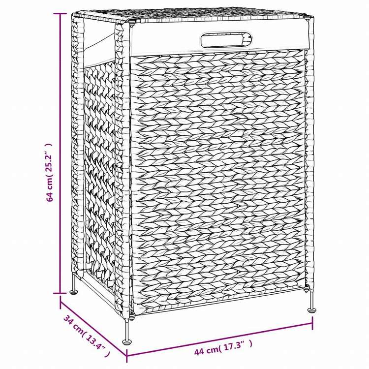 vidaXL ランドリーバスケット 44x34x64 cm ホテイアオイホーム&ガーデン 家事用品 ランドリー用品 洗濯かご(代引不可)