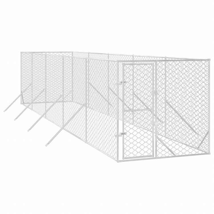 vidaXL 屋外用犬小屋 シルバー 2x10x2m 亜鉛メッキ鋼製Animals & Pet Supplies ペット用品 犬用品 犬小屋・ドッグラン(代引不可)