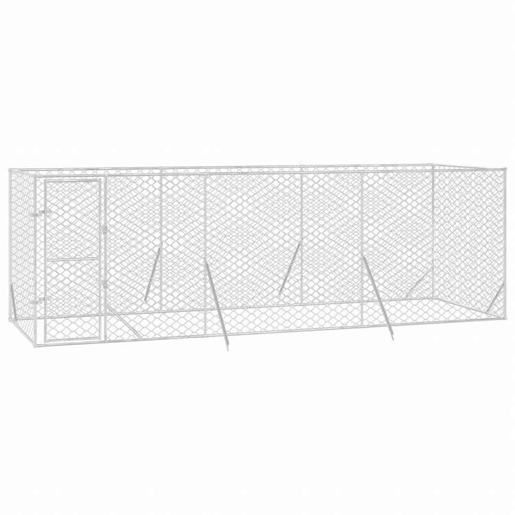 vidaXL 屋外用犬小屋 シルバー 6x2x2m 亜鉛メッキ鋼製動物&ペット用品 ペット用品 犬用品 犬小屋・ドッグラン(代引不可)