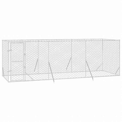 vidaXL 屋外用犬小屋 シルバー 6x2x2m 亜鉛メッキ鋼製動物&ペット用品 ペット用品 犬用品 犬小屋・ドッグラン(代引不可)