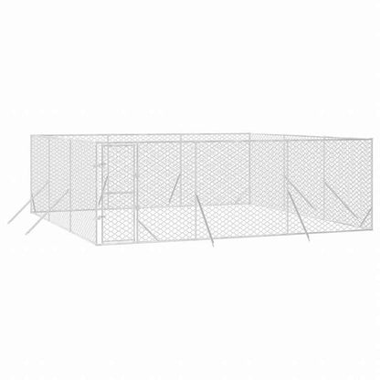 vidaXL 屋外用犬小屋 シルバー 6x6x2m 亜鉛メッキ鋼製Animals & Pet Supplies ペット用品 犬用品 犬小屋・ドッグラン(代引不可)