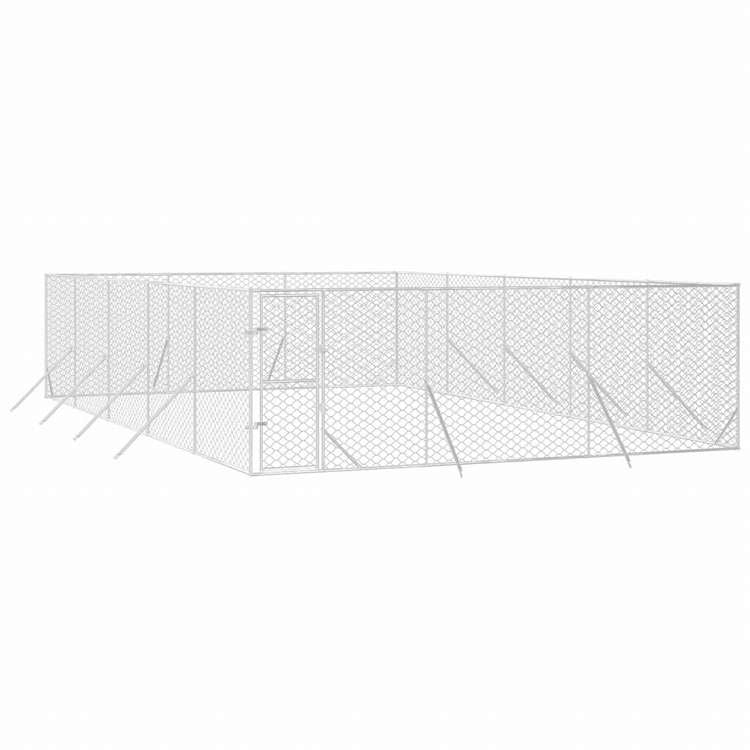 vidaXL 屋外用犬小屋 シルバー 6x10x2m 亜鉛メッキ鋼製動物&ペット用品 ペット用品 犬用品 犬小屋・ドッグラン(代引不可)