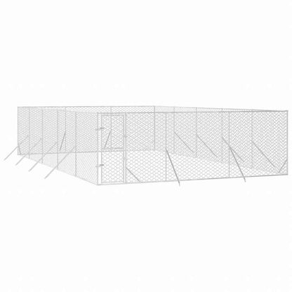 vidaXL 屋外用犬小屋 シルバー 6x10x2m 亜鉛メッキ鋼製動物&ペット用品 ペット用品 犬用品 犬小屋・ドッグラン(代引不可)