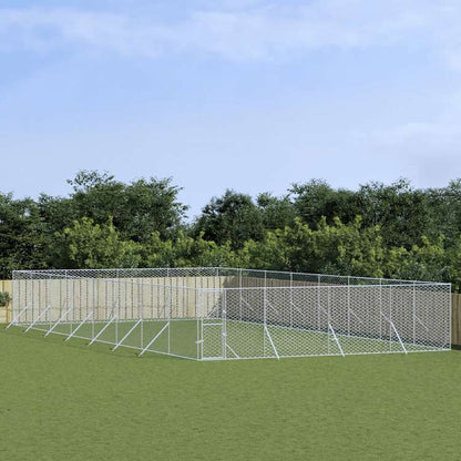 vidaXL 屋外用犬小屋 シルバー 8x16x2m 亜鉛メッキ鋼製動物&ペット用品 ペット用品 犬用品 犬小屋・ドッグラン(代引不可)