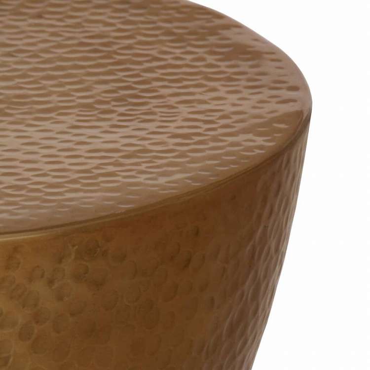 vidaXL コーヒーテーブル 槌目仕上げのアルミニウム O50x30cm 真ちゅう色家具 テーブル アクセントテーブル コーヒーテーブル(代引不可)