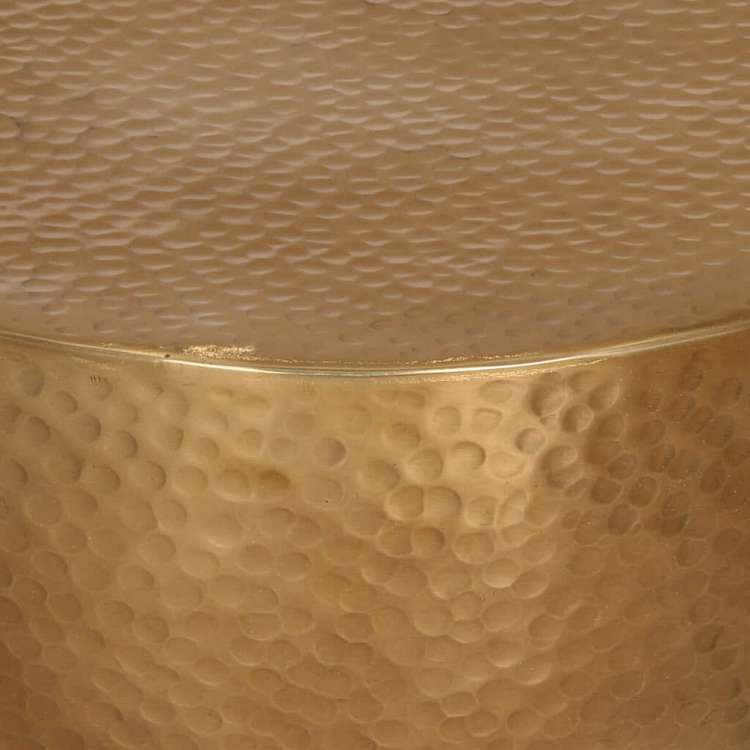 vidaXL コーヒーテーブル 槌目仕上げのアルミニウム O50x30cm 真ちゅう色家具 テーブル アクセントテーブル コーヒーテーブル(代引不可)