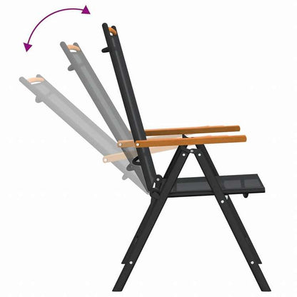 vidaXL ガーデンダイニング7点セット ブラック アルミニウム製家具 アウトドア家具 屋外家具セット(代引不可)