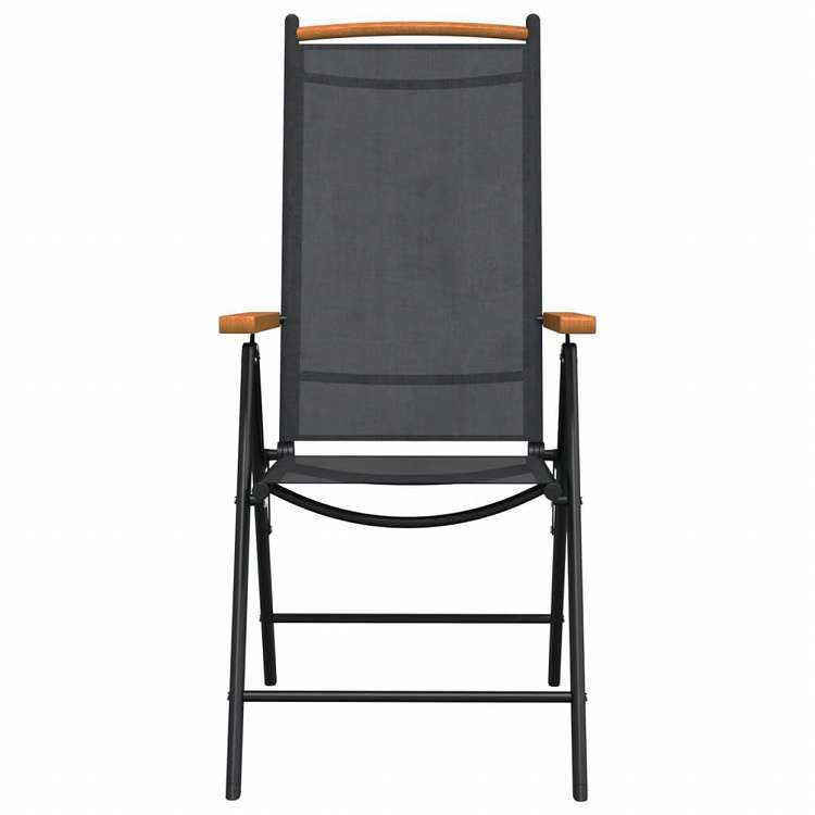 vidaXL ガーデンダイニング7点セット ブラック&ブラウン アルミニウム製家具 アウトドア家具 屋外家具セット(代引不可)