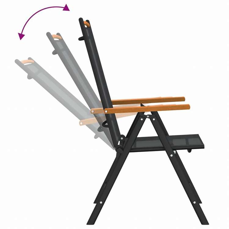 vidaXL ガーデンダイニング7点セット ブラック&ブラウン アルミニウム製家具 アウトドア家具 屋外家具セット(代引不可)