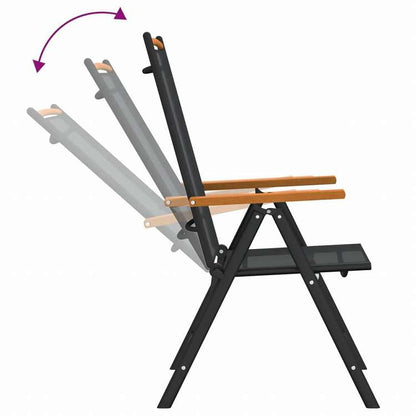 vidaXL ガーデンダイニング7点セット ブラック&ブラウン アルミニウム製家具 アウトドア家具 屋外家具セット(代引不可)