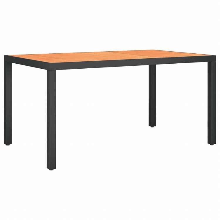 vidaXL ガーデンダイニング7点セット ブラック&ブラウン アルミニウム製家具 アウトドア家具 屋外家具セット(代引不可)