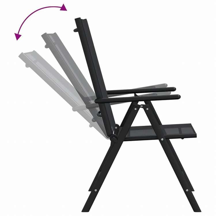 vidaXL ガーデンダイニング7点セット ブラック アルミニウム製家具 アウトドア家具 屋外家具セット(代引不可)