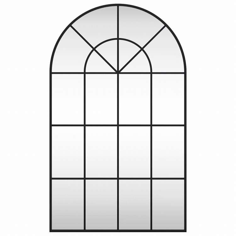 vidaXL ウォールミラー ブラック 60x100 cm アーチアイロンホーム&ガーデン デコレーション 鏡(代引不可)