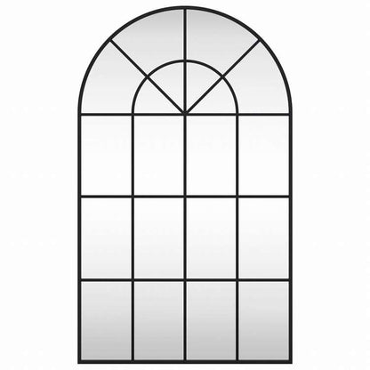 vidaXL ウォールミラー ブラック 60x100 cm アーチアイロンホーム&ガーデン デコレーション 鏡(代引不可)