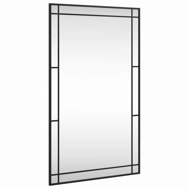 vidaXL ウォールミラー ブラック 60x100 cm 長方形 鉄製ホーム&ガーデン デコレーション 鏡(代引不可)