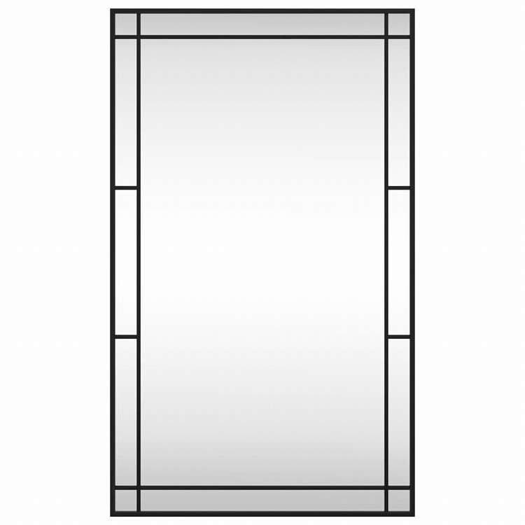 vidaXL ウォールミラー ブラック 60x100 cm 長方形 鉄製ホーム&ガーデン デコレーション 鏡(代引不可)