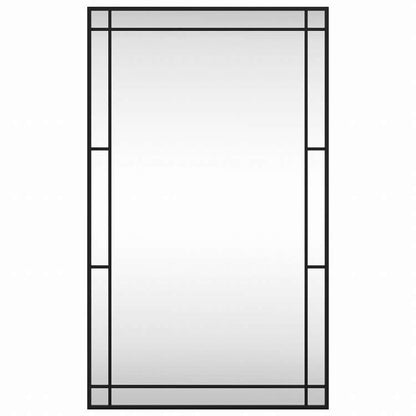 vidaXL ウォールミラー ブラック 60x100 cm 長方形 鉄製ホーム&ガーデン デコレーション 鏡(代引不可)