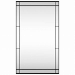 vidaXL ウォールミラー ブラック 60x100 cm 長方形 鉄製ホーム&ガーデン デコレーション 鏡(代引不可)